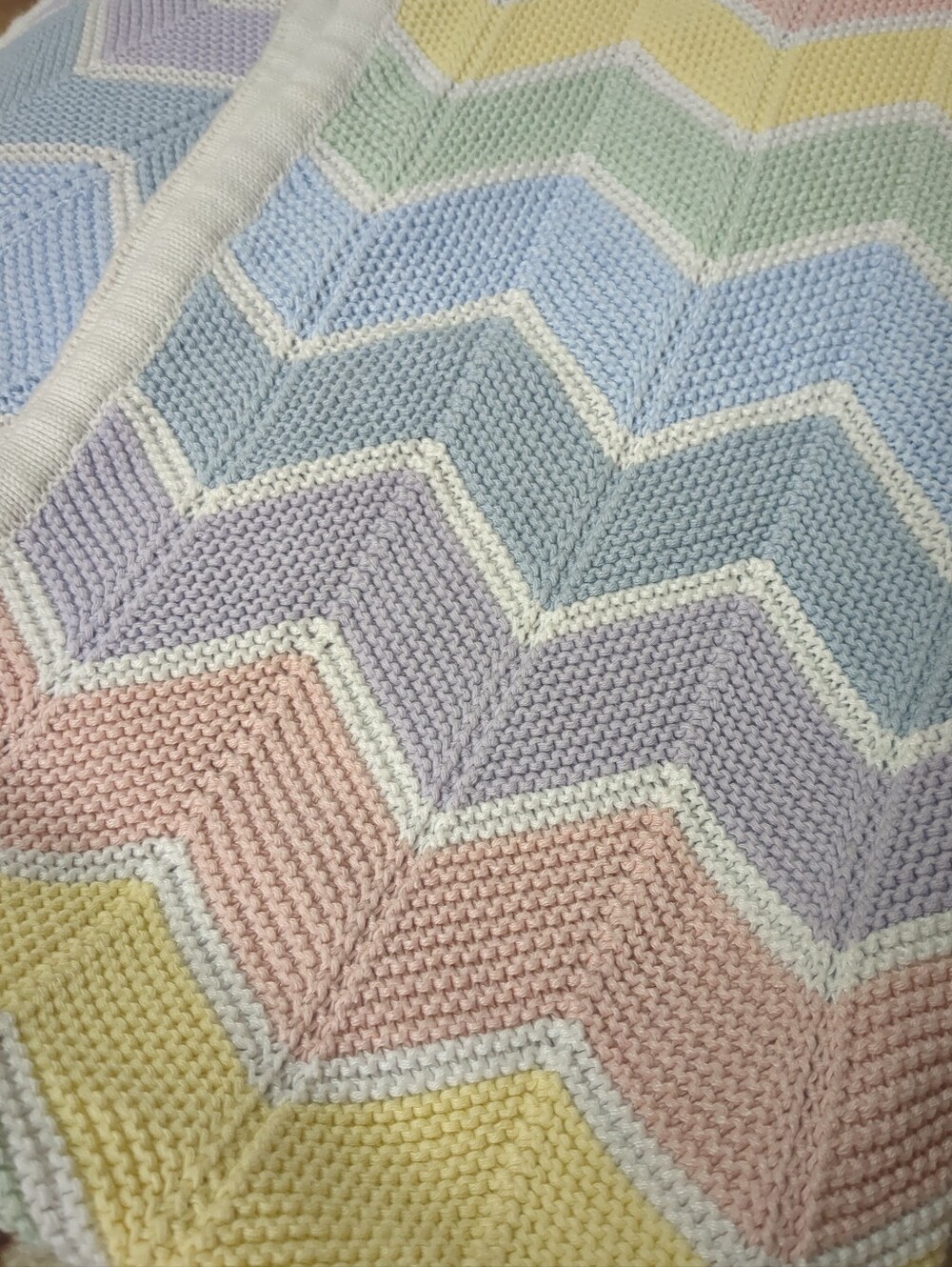 Silvercloud 100% Cotton Pastel Knitted Shawl~ Baby Blanket ~